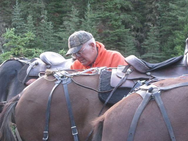 Bill Poser checking saddle (Small)